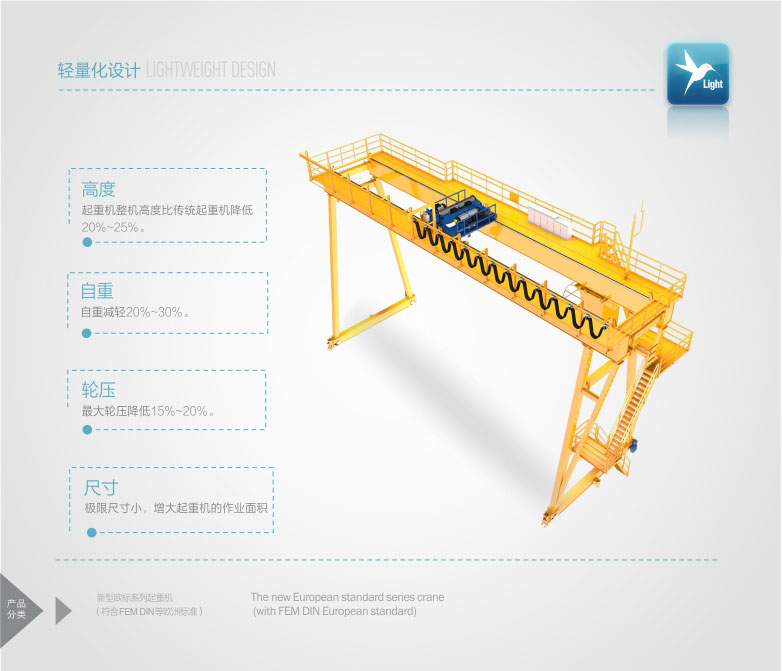 輕量化起重機;歐式起重機;通用門式起重機